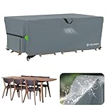 Velway Coperture per Mobili Impermeabile - 180x120x74cm Copertura Tavolo Giardino Esterno con sfiato d'Aria Antivento Telo Copri Tavolo Arredo Rettangolare - Grigio