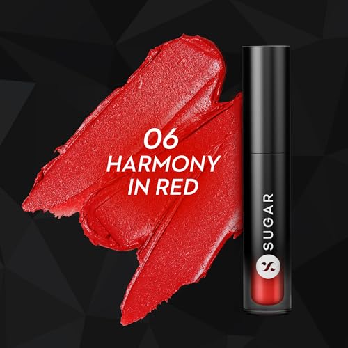 Image of SUGAR Cosmetics Mousse Muse Lip Cream | Lasts 24+ Hrs | Creamy Mousse Lipstick | Waterproof & Smudgeproof | 5ml - 06 Harmony in Red