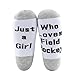 CMNIM Girls Field Hockey Gift Novelty Socks - Just a Girl Who Loves Field Hockey - Gift for Players and Lovers (2 Pairs)