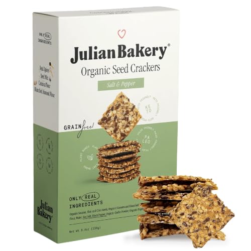 Julian Bakery Organic Seed Crackers, Salt & Pepper, 70 Calories, Grain Free