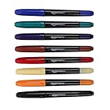 Amazon Basics Rotuladores permanentes con punta tipo pincel, 8 unidades, 3 escalones y una bandeja para herramientas, Surtido