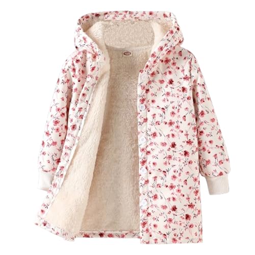 Girls Hooded Jacket Button Down Hoodie Long Sleeve Casual Jackets Outwear Fall Winter Warm Coat Outerwear for 8-12Y (8 Years)