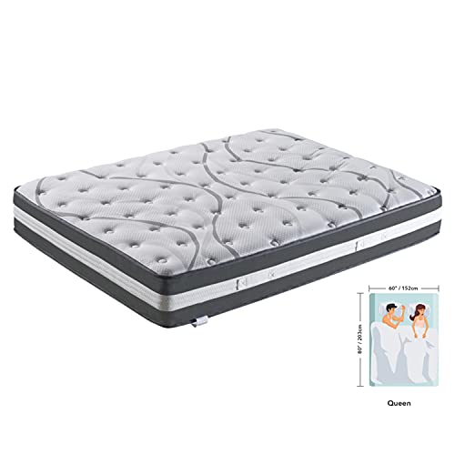 12 Inch Queen Size Hybrid Pocket Spring Mattress With Individually Pocket Spring System/Wave And Anti-Fire Foam #TOP1