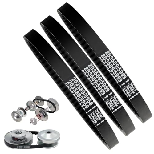 3 Pack 203589/5959 Go Kart Drive Belt for 30 Series Go Kart Torque Converter Drive Belt Replaces Manco 5959 / Comet 203589/Coleman KT196/Murray 12-8487
