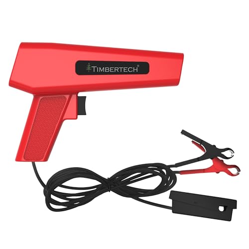 TIMBERTECH® Zündlichtpistole Stroboskoplampe - 12 Volt, mit Robusten Krokodilklemmen - Zündzeitpunktpistole, Zündeinstellampe, Blitzpistole, Zündlicht Pistole