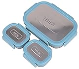 MIRA Stainless Steel 3 Set Lunch Box Food Storage Containers| BPA Free, Eco-Friendly Airtight Snack Food for Kids & Adults, Frost