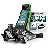 Hydraulischer Wagenheber 3T PRO - TÜV & GS Zertifiziert - Rangierwagenheber 75-505mm flach für PKW SUV & tiefergelegt - 5 Jahre Garantie - CargoVA