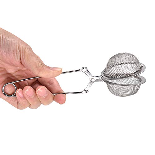 1 Pack Snap Ball Tea Strainer with Handle,Stainless Steel Tea Filter Mesh Tea Ball for Loose Leaf Tea,Tea Strainer