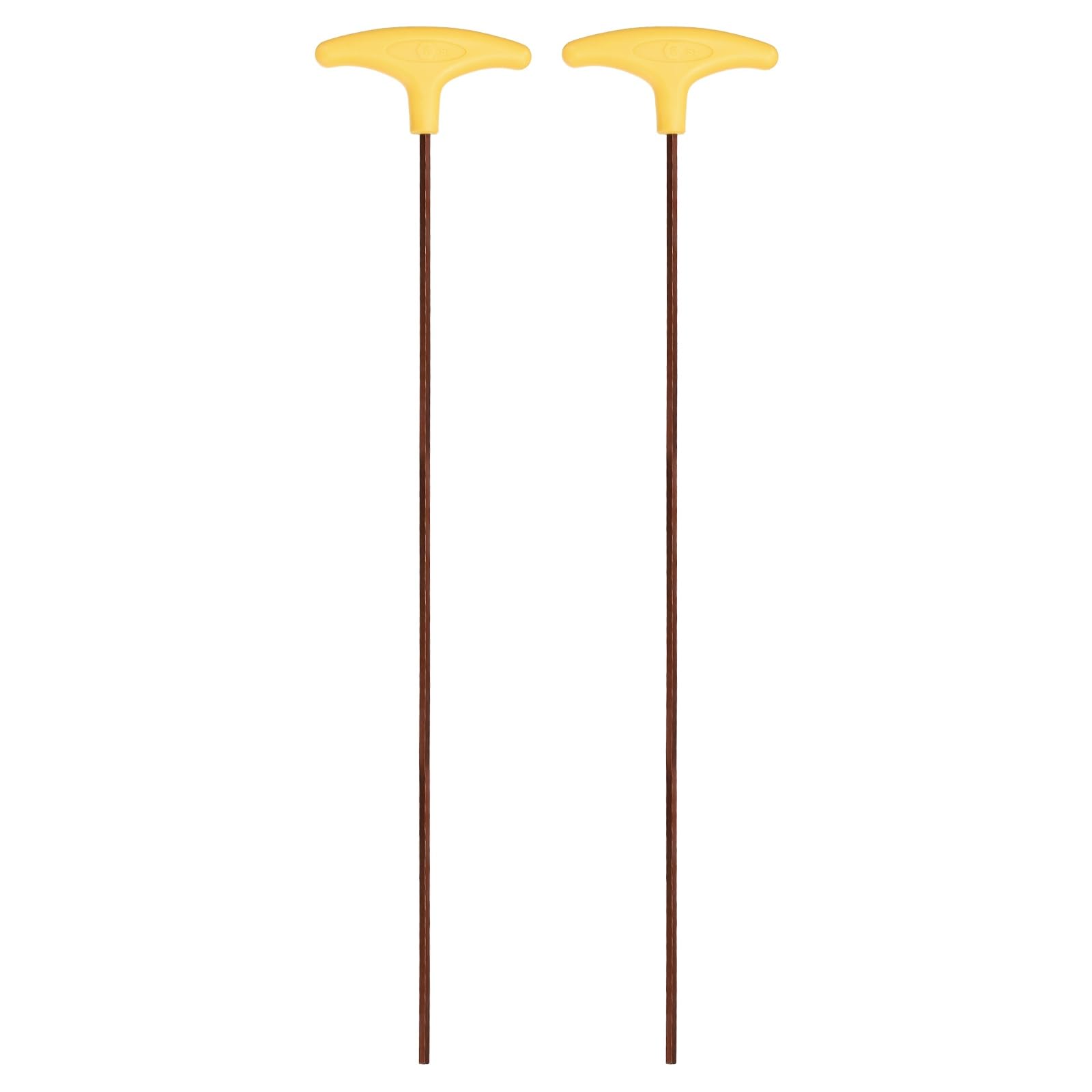 QUARKZMAN 2 Pcs Llave Hexagonal De Empuñadura En T 6mm Acero S2 Amarillo | Métrico, Brazo Extra Largo, T-Key Extremo Plano, Herramienta De Reparación Del Hogar Auto, Llave Hexagonal