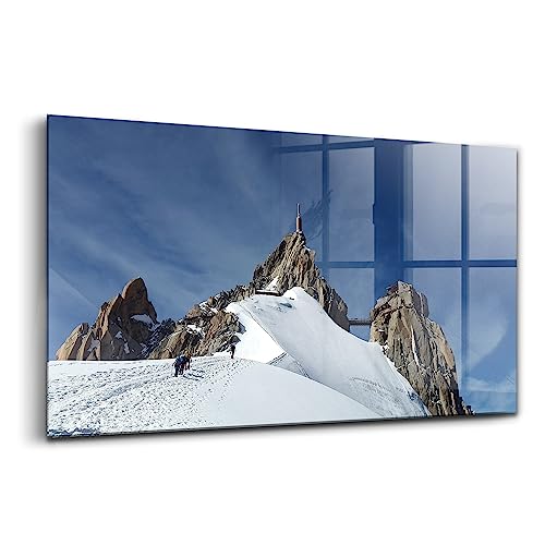 Image verre coloré moderne 140x70cm Wallfluent Mountain Peak tableau décoration salon