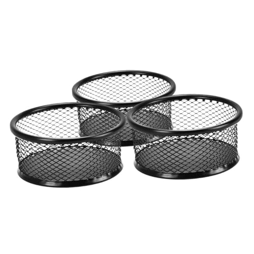 Levemolo Desk Organizers 3pcs Metal Binder Clip Holder Mesh Paper Clip Dispenser for School Classroom