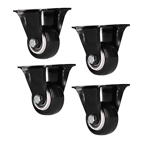 Roulettes robustes 40 mm en acier et PVC noir haute résistance pour charges lourdes
