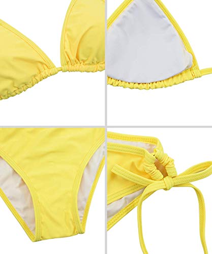 Image of Century Star Women Cute String Triangle Bikini Sets - Swimsuits Two-Piece Tie Side Adjustable Ties Halter Bathing Suit