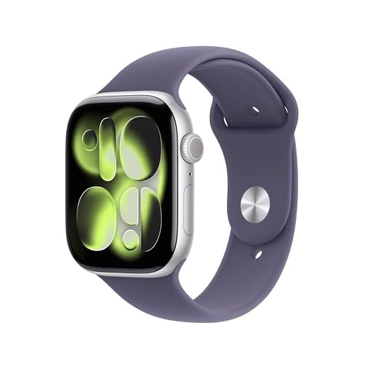 Apple Watch Series 11 GPS con Caja de Aluminio en Plata de 46 mm y Correa Deportiva Color Niebla-Talla M/L.Calidad del Sueño,monitores de entreno y Salud,Pantalla Siempre Activa, Resistencia al Agua