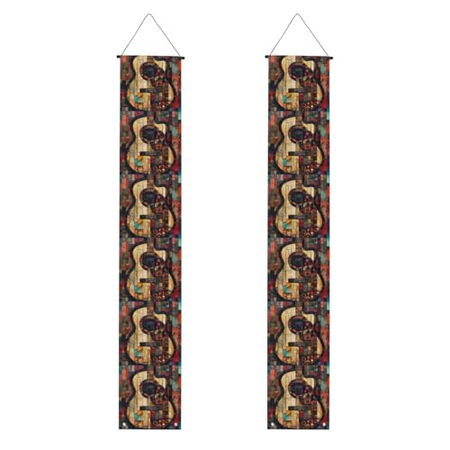 Cartel de porche con estampado de guitarra artística, pancarta al aire libre, decoraciones de Acción de Gracias, para todas las celebraciones