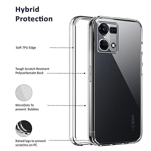 Image of Jkobi Back Cover Case for Oppo Reno7 | Reno 7 4G (Silicone Crystal Clear | Pure Camera Protection | Soft and Flexible for Charger and Headphone sockets | Shockproof Bumpers | Transparent)