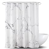 AO blare Marble Shower Curtain for Bathroom, Black White Marble Polyester Fabric Shower Curtain with