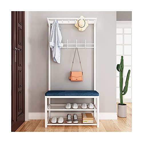 Tringle à vêtements meuble d'appoint industriel avec étagère à chaussures - 2