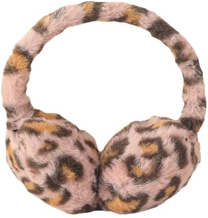 Women Stylish Leopard Print Plush Earmuffs Furry Ear Warmers Cozy Winter Headband for Outdoor Fashion Daily Wear