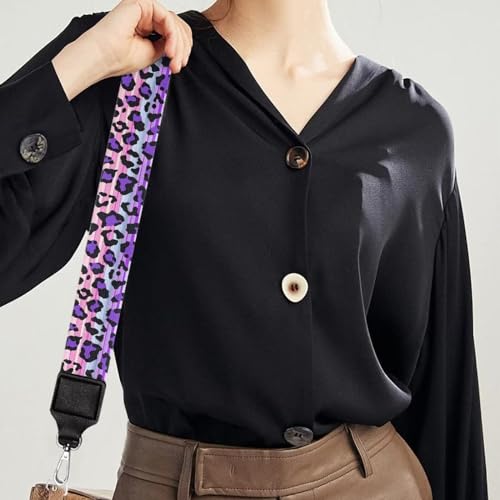 Image of Halloween Handbag Strap Canvas Purse Strap Colorful Bat Black Shoulder Strap Multicolor Bats Replacement Strap