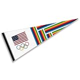 Olympic Rings USA Team Full Size Pennant