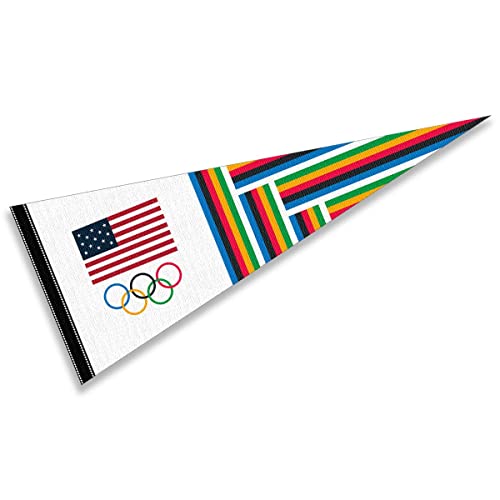 Olympic Rings USA Team Full Size Pennant
