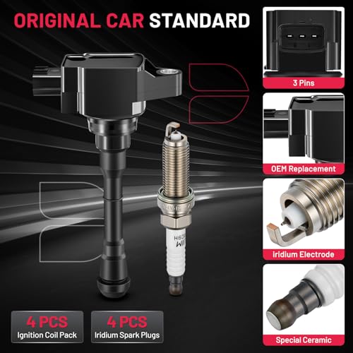 Image of BDFHYK Ignition Coil UF659 and Spark Plug 91215 for Nissan Juke 2011-2017