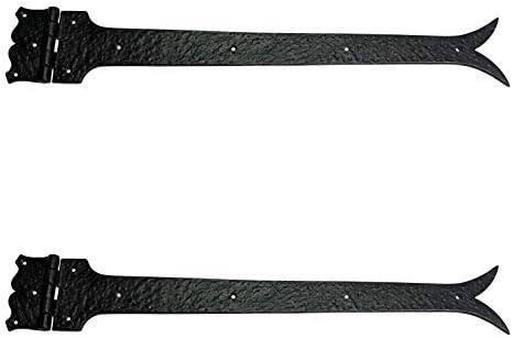 Adonai Hardware "Galeed" Antique Iron Hinge (Supplied as 2 Pieces per Pack) - Black Powder Coated