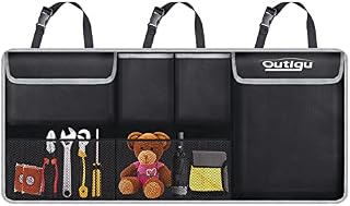 Car Boot Organizers and Storage, Hanging Foldable Car Boot Storage Four Pockets with Super Capacity, Car Backseat Trunk Organizer Seat Back Storage Multipurpose Cargo Accessory Fit for Most Vehicles