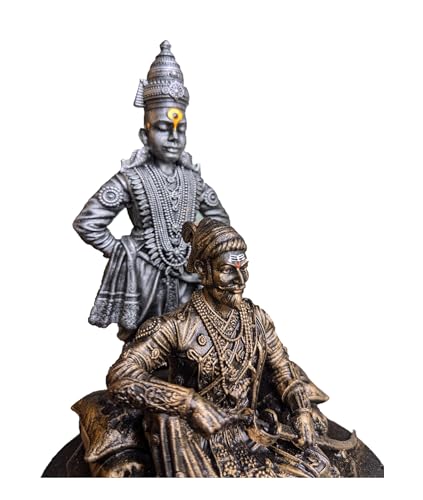 Image of Resin Chatrapati Shivaji Maharaj And Vitthal Maharaj Statue In 5 Inches, Best Idol For Car Dashboard