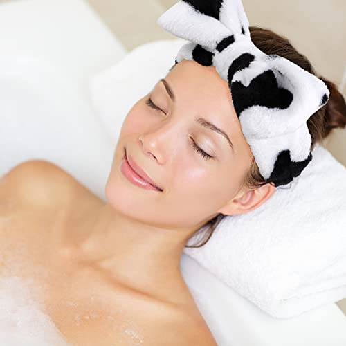 Amcami 8 Pack Spa Headband For Women, Makeup Headband Coral Fleece Non-Slip Bow Hair Band For Washing Face Facial Mask Shower Headband For Women Girls #TOP4