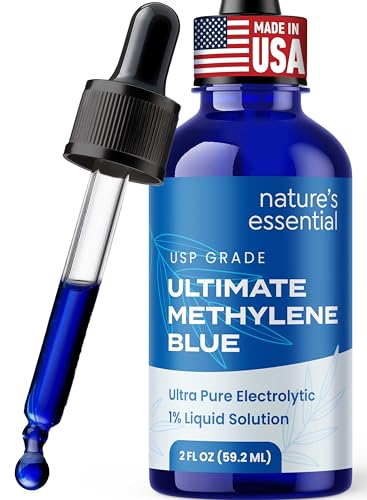 Sweat & Soul Methylene Blue Pharmaceutical Grade 2oz - Made in USA - Balanced Electrolytic 1% Solution - USP Grade, No Formaldehyde, No Alcohol, No Gluten