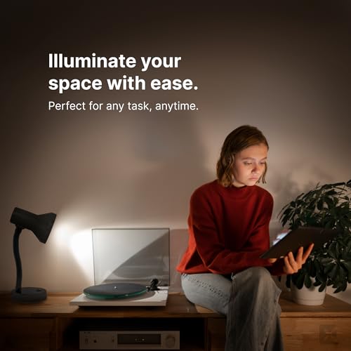 Image of Xtricity LED Desk Light, 360 Adjustable Gooseneck, (Black Finish) | Home and Office Lamp with 7W A19 Bulb, 120V, On /Off Switch, 14 inch Height - Reading Lamps for Bedside Table, College Dorm
