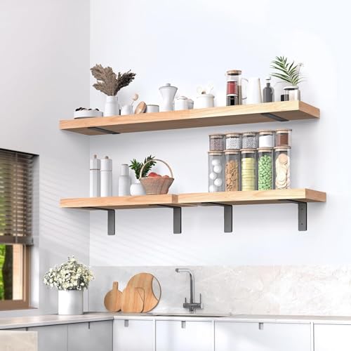Heavy Duty Shelf Brackets 6 Inch (6 Pack), Rustic L Floating Shelf Brackets, Wall Shelf Bracket for DIY Decorative with Mounting Hardware by Aunulahca - Image 4