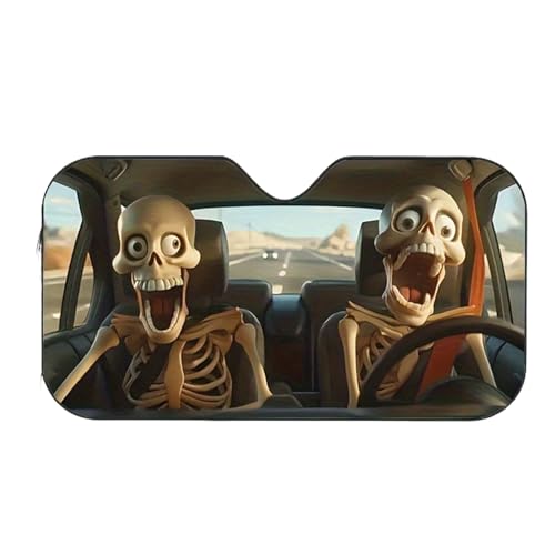 Funny Dog Windshield Sun Shade, Cute Animal Print, Keeps Vehicle Cool-Front UV Ray Protector Sunshade-Easy to Use, Vehicle Accessories to Keep Cool & Protect Interior for RV Men Women Daily Travel