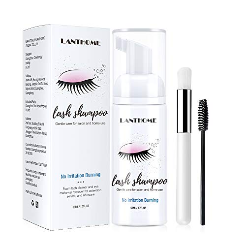 Eyelash Extension Shampoo, Remove Makeup Residue & Mascara, Gentle Deep Cleansing and No Irritating or Burning for Eyelash Extension Foam - Perfect for Salon Use and Home Care (50ML)