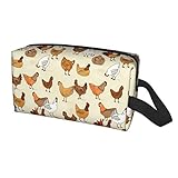 Bolsa de maquillaje de viaje de gran capacidad portátil de viaje impermeable artículos de tocador accesorios organizador niña regalos, Un caldo de pollos, Talla única