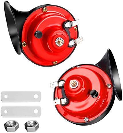 Air Horn, 130DB Super Loud Boat Horn Marine 12V Waterproof Electric Snail Horns Train Horn for Trucks Motorcycles Boat Kit Replacement, 2 Pcs Air Horn