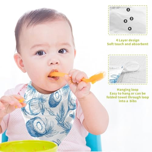 Image of vvfelixl Wine Beach Party Baby Burp Cloths Baby Muslin Washcloths for Boys Girls Cotton Babys Face Towel for Newborn Infants Soft and Absorbent 11.8 X 11.8 in, 5 Pack