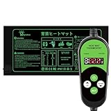 Hyindoor 植物ヒーターマット園芸ヒートマット サーモスタット付き 育苗ヒーター 発芽マット 温度制御 温床関連 育苗器 (タイミング機能付き)