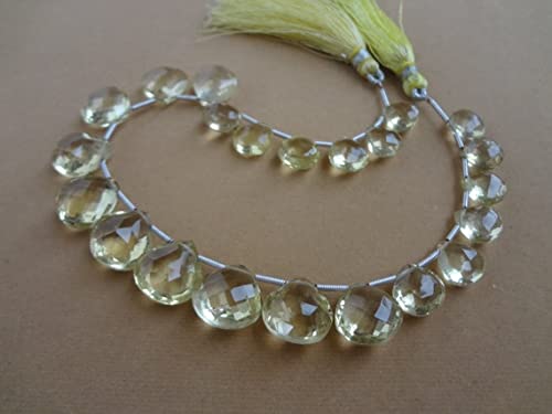 Lemon Quartz coeurs pour créer vos bijoux d'été et parures ensoleillées