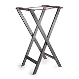 Lacor - 61869 - Soporte para Bandejas Sylva, Madera de Abedul, 43,5 x 46 x 82 cm, 100% Plegable, Arandelas Ajustables, Pies Antideslizantes para Mayor Estabilidad, Negro