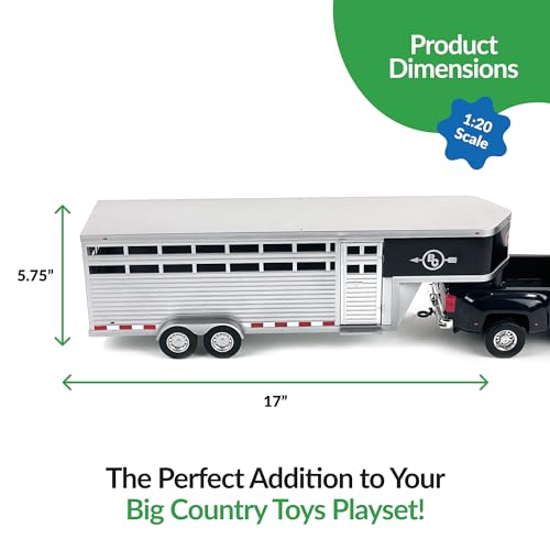 Big Country Toys - Sundowner Horse Trailer with Gooseneck Trailer Hitch for Farm Toys & Toy Trucks…