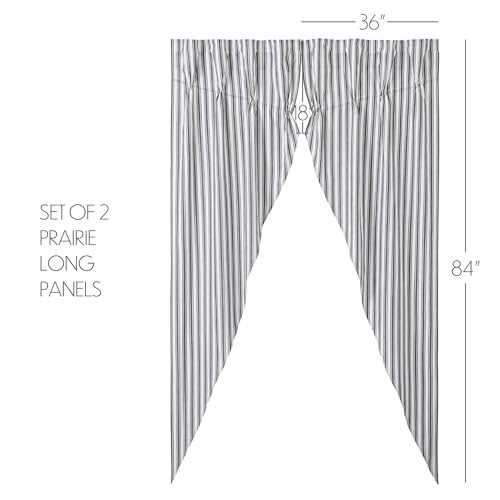 VHC-Brands-Sawyer-Mill-Ticking-Stripe-Prairie-Panel-Black-84x36x18-Set-of-3 VHC Brands Sawyer Mill Ticking Stripe Prairie Panel Black 84x36x18 Set of 3