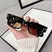 IKANOO Rectangle Sunglasses for Women Men Square Thick Frame Sunglasses Retro Fashion Chunky Eyewear Black Shades (Brown)