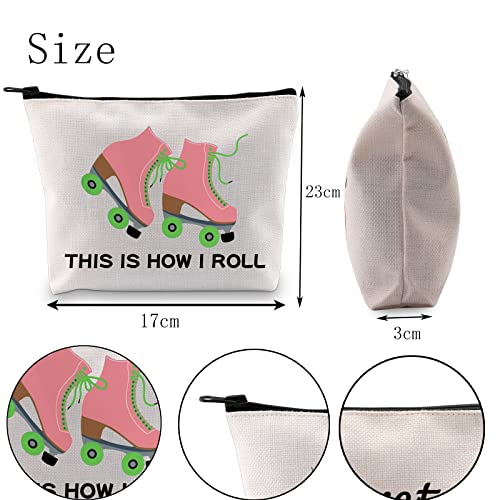 Pofull Roller Skater Gift Roller Skating Lover Makeup Bag This Is How I Roll Cosmetic Bag (Roller Skater Bag) #TOP4