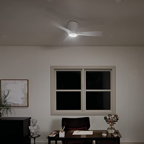 Kichler Volos 48” Ceiling Fan with LED Light and Wall Control in Matte White, Contemporary Indoor Fan, 300032MWH thumbnail 8