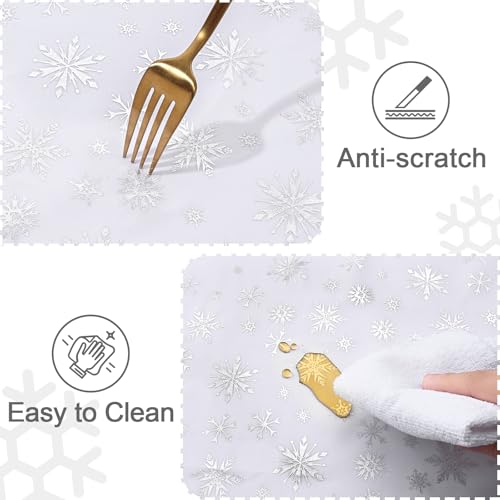 ASPMIZ Christmas Tablecloth 60x84 White Silver Snowflake Table Cloth Rectangle Tables Waterproof Spillproof Tablecloths Rectangular Washable Xmas Table Cover, Christmas Decorations for Party, Kitchen by ASPMIZ - Used condition - Image 6