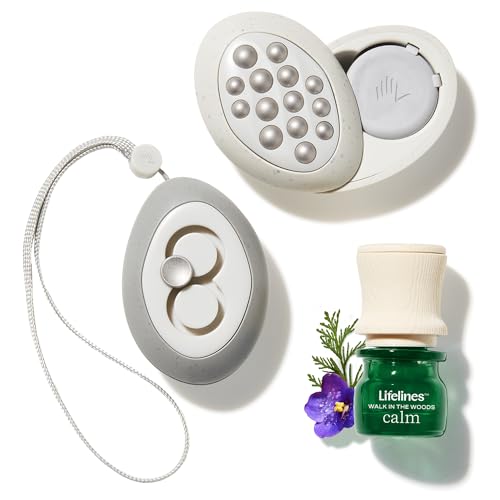 Lifelines Scent-Infused Grounding Stones, 2-Pack, Flow Pack - Portable Fidgets for Adults with Essential Oil Blend & Diffusion Stones for Sensory Immersion - Calming Waterless Passive Diffuser