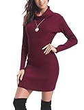 Eigenschaften: Rollkragenpullover-Kleid, Langarm, Knielang, Solides Muster, Bleistift-Stil. Dieses Kleid sitzt eng, jedoch wenn Sie einen kleinen Bauch haben, ist dieser stark sichtbar